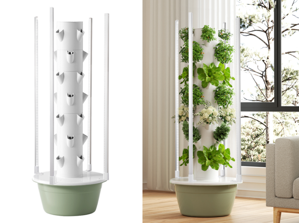 Hydroponic Tower with LED Grow Light System (5–11 Layers)